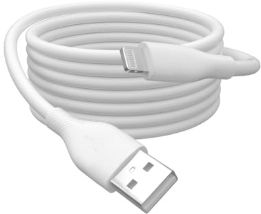 DIGITUS Lightning Ladekabel – 1 m – USB-A zu Lightning – 12W – 480 Mbit/s | Flexibler Silikonmantel – MFI-Zertifiziert – USB 2.0 – Weiß