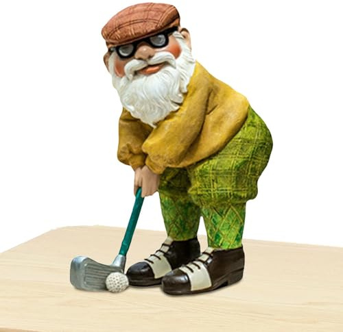 Décorations de nains de golf – Décoration de jardin en plein air, statues de nains de jardin ludiques | Statue de nain de golf amusant pour décoration de pelouse, petites figurines de nains de jardin