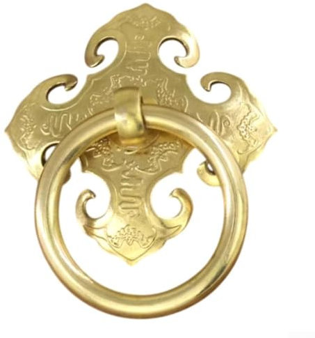 Türgriff aus antikem Messing, Retro-Bronze-Design, chinesischer Stil, Schrankgriffe, Ringgriff, Küche, Kleiderschrank, Schublade, Möbelbeschläge (Messing)