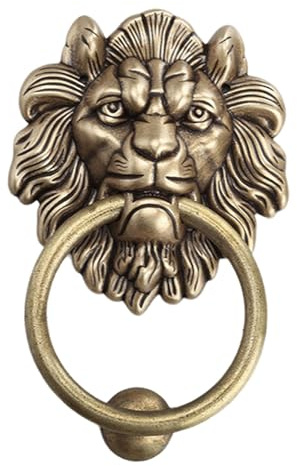 Löwenkopf Türklopfer, Antike Bronze Türklopfer Löwe, Klassischer Griff für die Haustür, Lion Head Door Knocker, Messing Löwenkopf-Türklopfer für Haustüren Hauptvordächer
