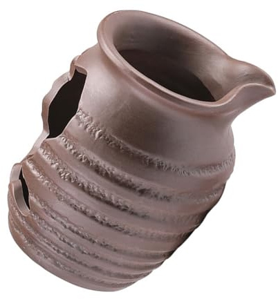 Keramik Wasserfallglas für Drinnen Braun, Dekorative Brunnendekoration | Gartenbrunnen Groß für Außen, Einmachglas als Wohnzimmerdekoration, ohne Wasserpumpe