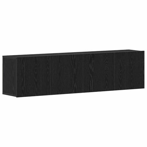 vidaXL Muebles de TV 2 Piezas Roble Negro 160x30x41 cm Madera de ingeniería