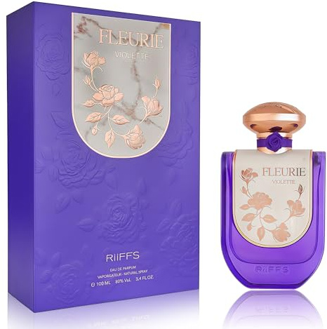 AFLUXE Riiffs Fleurie Violet Women Perfume with Vanilla Powder,Matiere Premiere, Rose, White Florals Scent - Eau de Parfum Long-Lasting Fragrance for Women, 3.40 Ounce / 100 ml