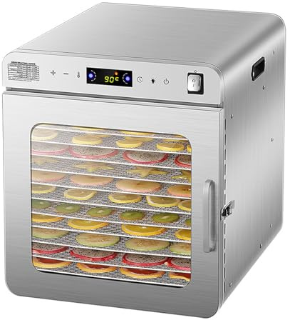 BDJSN Déshydrateur Alimentaire Professionnel 12/20 Couches, Contrôle De Température 30-90 °C, Minuterie 24 H, Circulation Tridimensionnelle À 360 °C, Déshydrateur Alimentaire en Acier Inoxydable