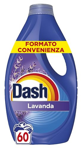 Dash Detersivo Liquido Lavatrice, 60 Lavaggi, Lavanda, Rimuove Le Macchie e Igienizza, Dona Freschezza, Brillantezza Per I Capi, Efficace Anche A Freddo E In Cicli Brevi