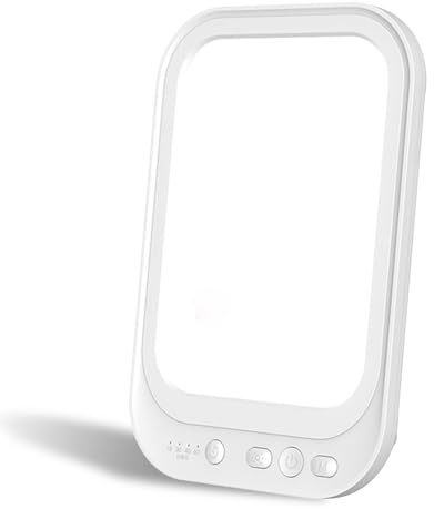 Sporgo Tageslichtlampe 10000 Lux: Lichttherapielampe Tageslicht mit Einstellbaren Lichtfarben Helligkeit, UV-frei Vollspektrumlampe mit 4 Timer-Einstellungen LED Sonnenlicht Lampe mit Touch-Steuerung