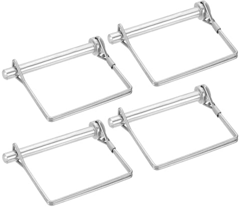 PATIKIL 4Pcs Goupilles De Verrouillage À Tige Carrée En Acier Inoxydable 304, 2/7 x 2-4/5(8mm x 70mm) Attelage De Remorque À Tige Carrée Pour Farm Wagons Lawn Hitches Garden, Ton Argenté