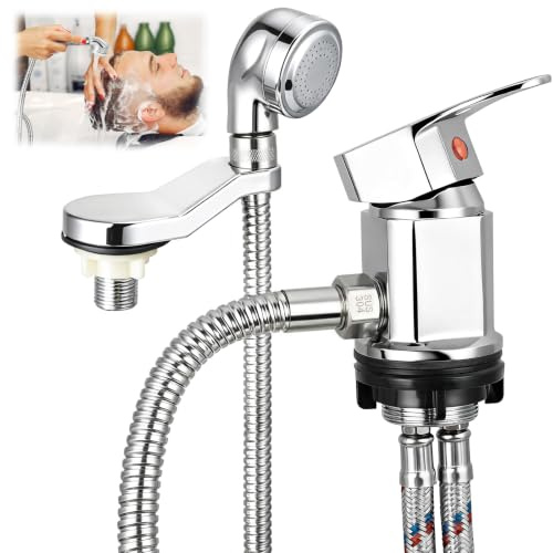 Dusche Mischbatterie Auslass 1/2 Zoll, Duschkopf, Heiß Kalt mischbatterie dusche für Waschbecken, Shampoo-Schüssel, Motorhome, Campervan