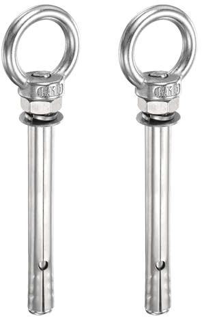 PATIKIL Perno De Ojo De Elevación De Expansión M10x90mm 2 Piezas Pernos De Expansión De Acero Inoxidable Con Anillo Para Elevación Perno De Ojo Interno Resistente Con Anillo