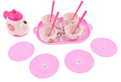 Warmhm Boy Girl's Plastic Tea Play Set Teapot Cups Pretend Play Kitchen Accessories for Boy Girl Girls Tea Party Set Toy