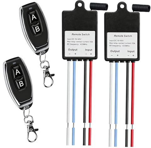 Interruptor de control remoto inalámbrico, con mando a distancia, impermeable, 5 V, 6 V, 12 V, 24 V, 5-60 V CC, 10 A, interruptor de mando a distancia, para puertas de garaje, motocicletas
