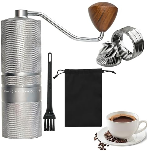 Cococheers Manual Coffee Grinder Adjustable Aluminium Alloy Burr | Aluminium Alloy Portable Coffee Grinder Compact And Portable Design,Suitable For Everything From Espresso To Cold Brew