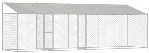 Mhdvray Hundekäfig 800x200x256 cm Stahl/PE XXL Hundezwinger 3 abschließbare Türen Garten Terrasse Camping