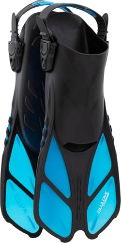 CRESSI Fins Bonete Translucent Azure S/M - Kurze Flossen für Erwachsene, Verstellbar, Widerstandsfähig, Leicht, Reisegeeignet, Azurblau Transluzent, S/M