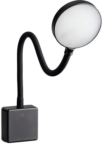 SEBSON LED Steckdosenlampe dimmbar schwarz, Leuchte für die Steckdose 4W, Steckerleuchte mit Schwanenhals flexibel neutralweiß 4000K - Leselampe, Nachtlicht