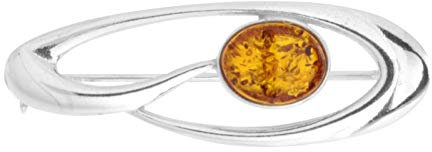 Brosche - Wilma - Silber 925/000 - Bernstein