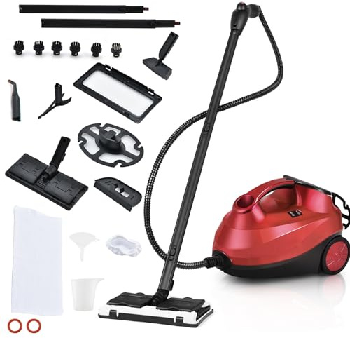 RELAX4LIFE Nettoyeur Vapeur Haute Pression 2000W 4 Bar | Aspirateur Vapeur Sans Fil pour Canapé, Tapis, Vitre, Verre avec Réservoir 1,5 L et 14 Accessoires Polyvalents
