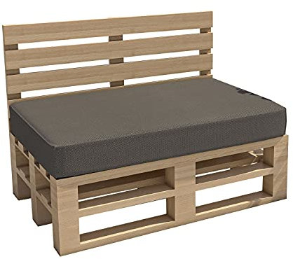 chilly pilley Palettenkissen Gartenkissen Wasserdicht Palettenauflage Palettenpolster Indoor Outdoor Waschbar Abnehmbar Sitzkissen Rückenkissen (Sitzkissen 120x60x15, Grau)
