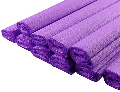Netuno 10 Rollen Krepppapier Lila 200 x 50 cm crepe paper Krepp Papier | Basteln Floristenkrepp Bastelkrepp Bastelpapier Gärtnerkrepp Papierrollen Dekoration Papierblumen Hochzeit Laternen