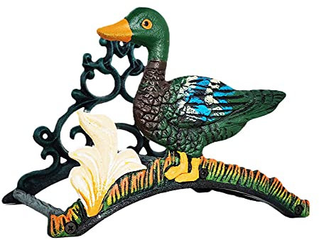 Gartenschlauchhalter, Gusseisen, robuster Wasserschlauchaufhänger, Außenwandmontage, Schlauchaufhänger, solides Metall, stabil, dekorativ, Wasserschlauch-Regal/Ständer, einfach zu installieren und