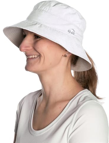 iQ-UV Schutz Sonnenhut für Damen – Outdoor Sommerhut mit Tüv geprüftem UPF 50+ Sonnenschutz – Leichter Sommerhut für Damen Beige – Safari Hut für Strand & Freizeit