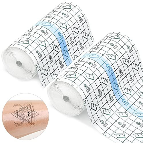2 Paquetes Vendaje Transparente Rollo de Película 15cm*2m Vendaje Para Tatuajes Transparente Vendas Protectoras Fixomull Transparente Piel Curativa Antibacterianos Para Heridas Fijación Para Heridas