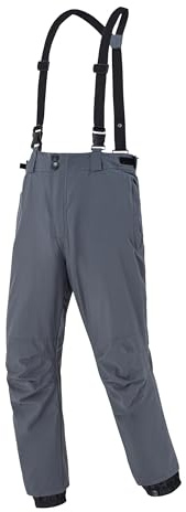 ATLASLAVA Herren Winter Skihose mit Trägern Wasserdicht Warm Winddicht Reißfest Rtmungsaktiv Darkgrey S