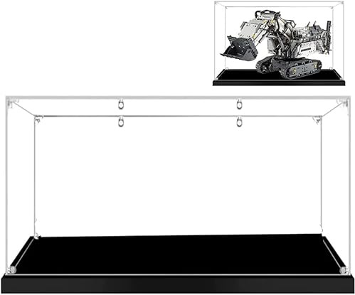 Acryl-Vitrine für Lego 42100, staubdicht, transparent, Vitrine für (Liebherr R 9800 Bagger) (Bausteinmodell ist Nicht im Lieferumfang enthalten)(3MM)