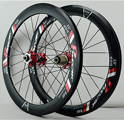 Samnuerly Laufradsatz Fahrrad-Laufradsatz 20(406)/22(451) Doppelwandige Aluminiumlegierung MTB-Felge Scheibenbremse Schnellspanner-Fahrradrad 7/8/9/10/11/12-Gang-Straßenrad