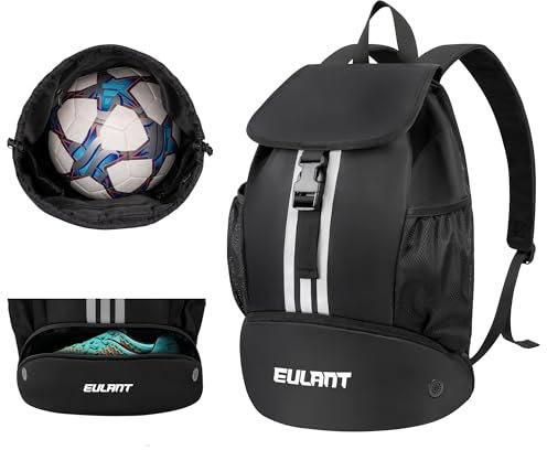 EULANT Verbessert Fußball Rucksack mit Schuhfach, Multifunktionsrucksack mit bodenfach, Wasserdichter Sporttaschen für Basketball Schwimmen Camping Training Strand Yoga,Trockene Nassabscheidung