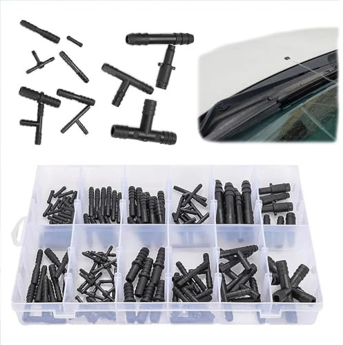 113 Stück T-Verbinder Schlauchverbinder Set,Schlauchverbinder sortiment kfz,Verbinder für BewäSserung Anschluss Kit,schlauchverbinder auto sortiment für Gärten Schläuche BewäSserung Anschluss Kit