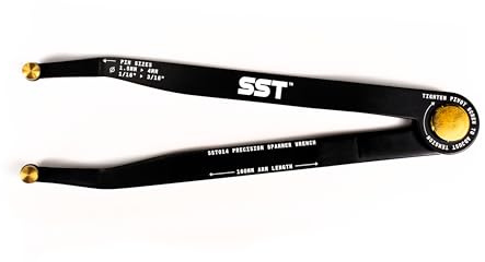 SST® - Precision Spanner Wrench – For Obscure Hardware & Fasteners – Includes 12 Metric & Imperial Steel Pin Sizes – Adjustable Tension – 160mm Arm – 180° Movement – With Storage Case