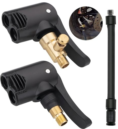 2 Stück Reifenfüllventil Anschluss, Reifenfüller Schlauch, Auto Reifen Air Chuck, Autoventil Adapter mit Schlauch,Messing Reifenfüllnippel mit 16cm Reifenfüller Schlauch für Fahrrad Motorrad Auto LKW