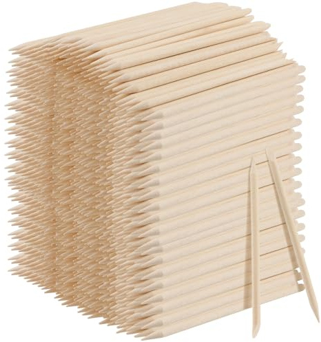 LEXININ 2000pcs 4.5 Inch Orange Wood Nail Sticks, Double Sided Wooden Cuticle Pusher Sticks, Manicure Stick for Nails, Manicure Pedicure