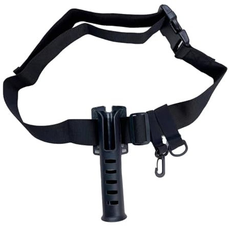 Muzboo Taille Angelrutenhalter Gürtel,Verstellbarer Angelgürtel und Angelrutenhalter, Unverzichtbares Werkzeug für das Outdoor-Lure-Angeln Black+belt