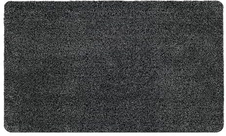 Rutschfeste Fußmatte innen waschbar - Schwarz / grau 50x80 cm (Rechteckig) | Fussmatte indoor nachhaltige Schmutzfangmatte pflegeleicht Türmatte PVC-FREI Fußabtreter strapazierfähig Sauberlaufmatte