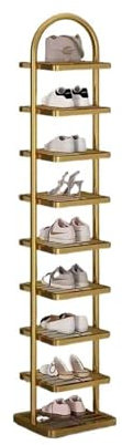 Schuhregal, Schuhregal, Schuhregal, Haustür, Innenbereich, einfaches Schuhregal, Wohnheim, Miethaus, Schuhschrank, Regale, Schuhaufbewahrungsschrank (Farbe: Gold)