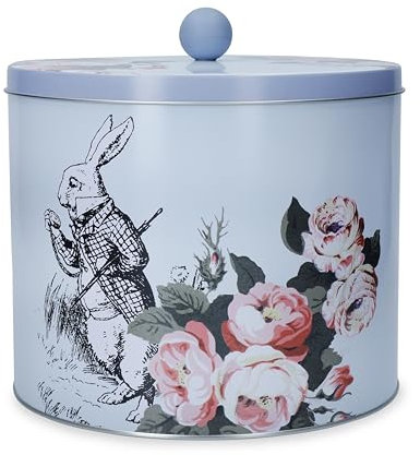 MIKASA and the V&A Biscuit Tin, Large Biscuit Tin with Lid, Perfect for Cookies and Biscuits, Alice in Wonderland Collection, 15cm, Gifting for Her