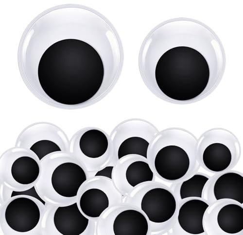 TOAOB 36 Stück Wackelaugen Selbstklebend Groß 40 mm 50 mm Runde Kunststoff | Kulleraugen Selbstklebend Wiggle Googly Augen Puppe Augen Aufkleber für DIY Scrapbooking Handwerk