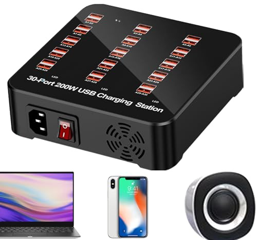 Stazione Di Ricarica Per Multipli Dispositivi | Caricatore Multiporta - Presa Intelligente per Laptop PC Smartphone Casa Ufficio Viaggio