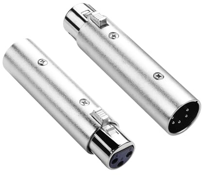 PNGKNYOCN Adaptador XLR macho a 3 pines XLR hembra DMX adaptador convertidor de audio DMX para iluminación de escenario DMX (2 unidades)