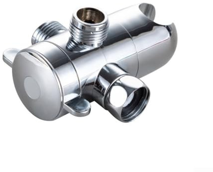 TDCuizent Valvola deviatrice per soffione doccia in ABS a 3 vie con adattatore a T, interruttore separatore d'acqua per soffioni portatili e fissi, per connettori standard G1/2, dispositivo versatile