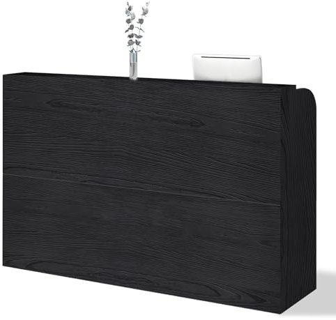 Elegante bancone per ricevimenti in legno, versatile, per ufficio, soggiorno e negozi, nero, 120 x 50 x 110 cm, perfetto per uso domestico e commerciale