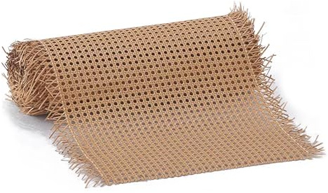 RIBLOR 80cm de Ancho, Rejilla Rollo Mimbre para Muebles, Plástico Sintetico Rollo de Ratan por Metros, Correas de Tela Ratán, Cinta de Caña Tejida para Silla Cesta Bricolaje Marrón(100x400cm)