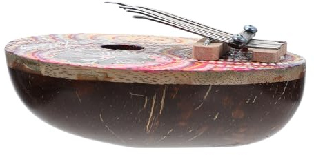 MAGICLULU Kalimba Daumenklavier 7 Töne Kleiner Kalimba aus Robustem Kokosnuss Holz mit Schönem Muster Leichtes Tragbares Musikinstrument für Anfänger und Reisen Zufälliger Zufälliger Stil