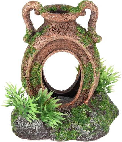 Décoration aquarium amphore cachette poisson avec prise pompe a air