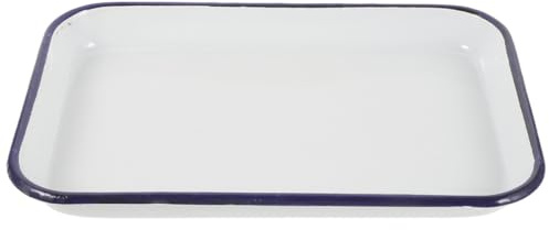 EXAOMBLE Plaque Antiadhésive Barbecue Rectangulaire en Émail, Plat à Four Résistant la Chaleur, Multi-usage et Compatible Lave-vaisselle pour Cuisson et Rôtissage