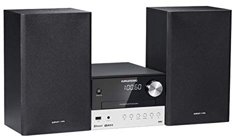 Grundig CMS 1050 DAB+ BT Kompakt Micro Anlage (Bluetooth, CD-MP3-Wiedergabe, USB Anschluss) schwarz/silber