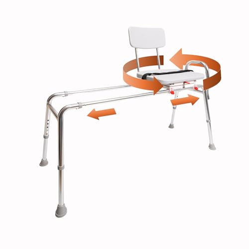 Giratoria deslizante para bañera (77692) – Extra largo (longitud de la base: 48  – 49) – Heavy-duty bañera y ducha silla – Eagle salud suministros