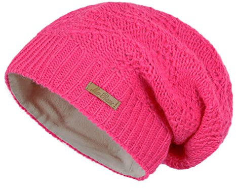 McRon Damen Gefütterte Beanie Wollmütze Lina